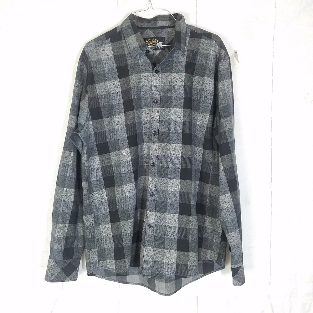 Duke's bark printed Buffalo print button down shir